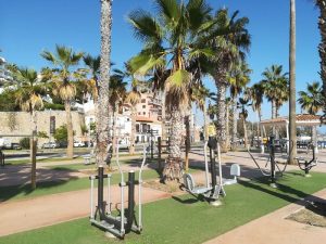 Les gymnases sur la plage Malaga