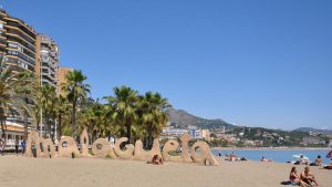 La plage de Malagueta à Malaga